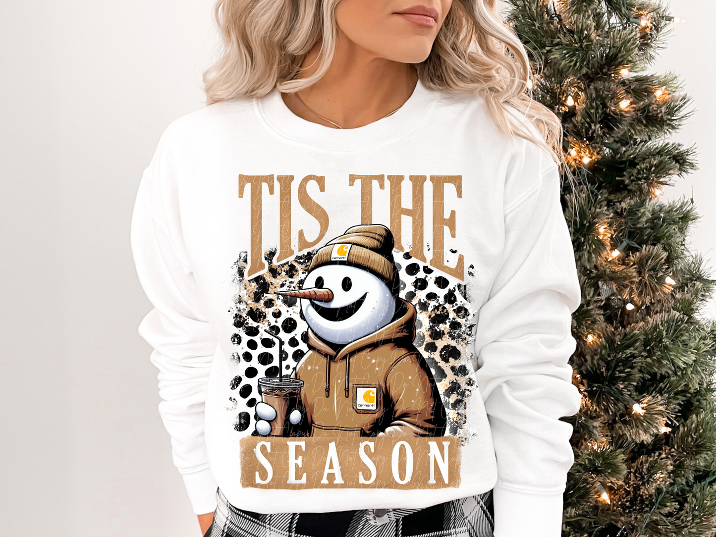 Tis The Season Frosty The Snowman Leopard Christmas DTF Transfers - KPI1115