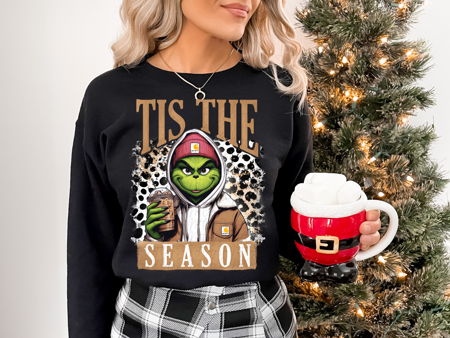 Tis The Season Lady Mean Green One Leopard Christmas DTF Transfers - KPI1117