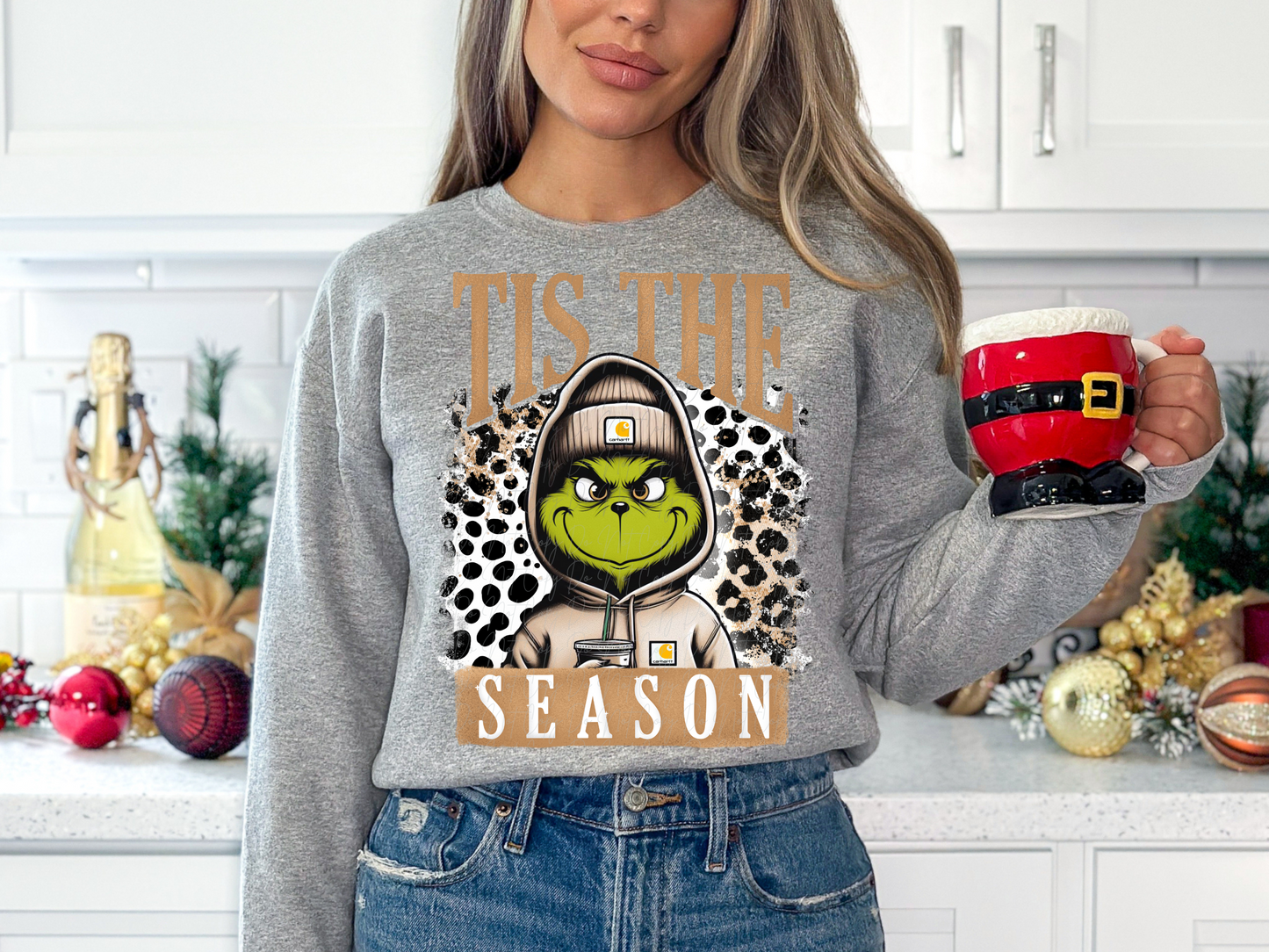 Tis The Season Mean Green One Leopard Christmas DTF Transfers - KPI1120