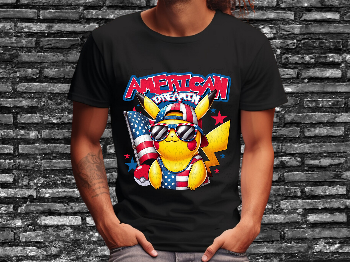 American Dreamin Pikachu America DTF Transfer - KPI1497