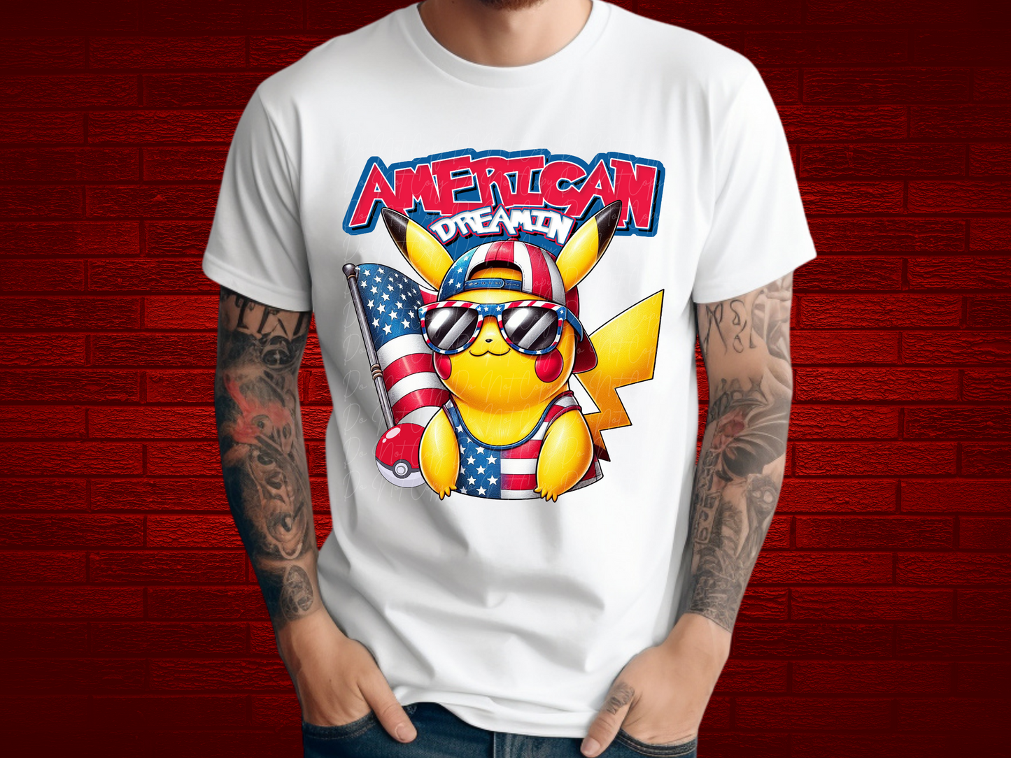 American Dreamin Pikachu America DTF Transfer - KPI1498