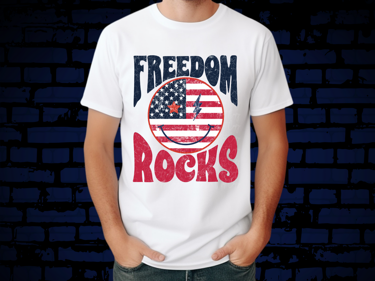 Freedom Rocks Distressed America DTF Transfer - KPI1508