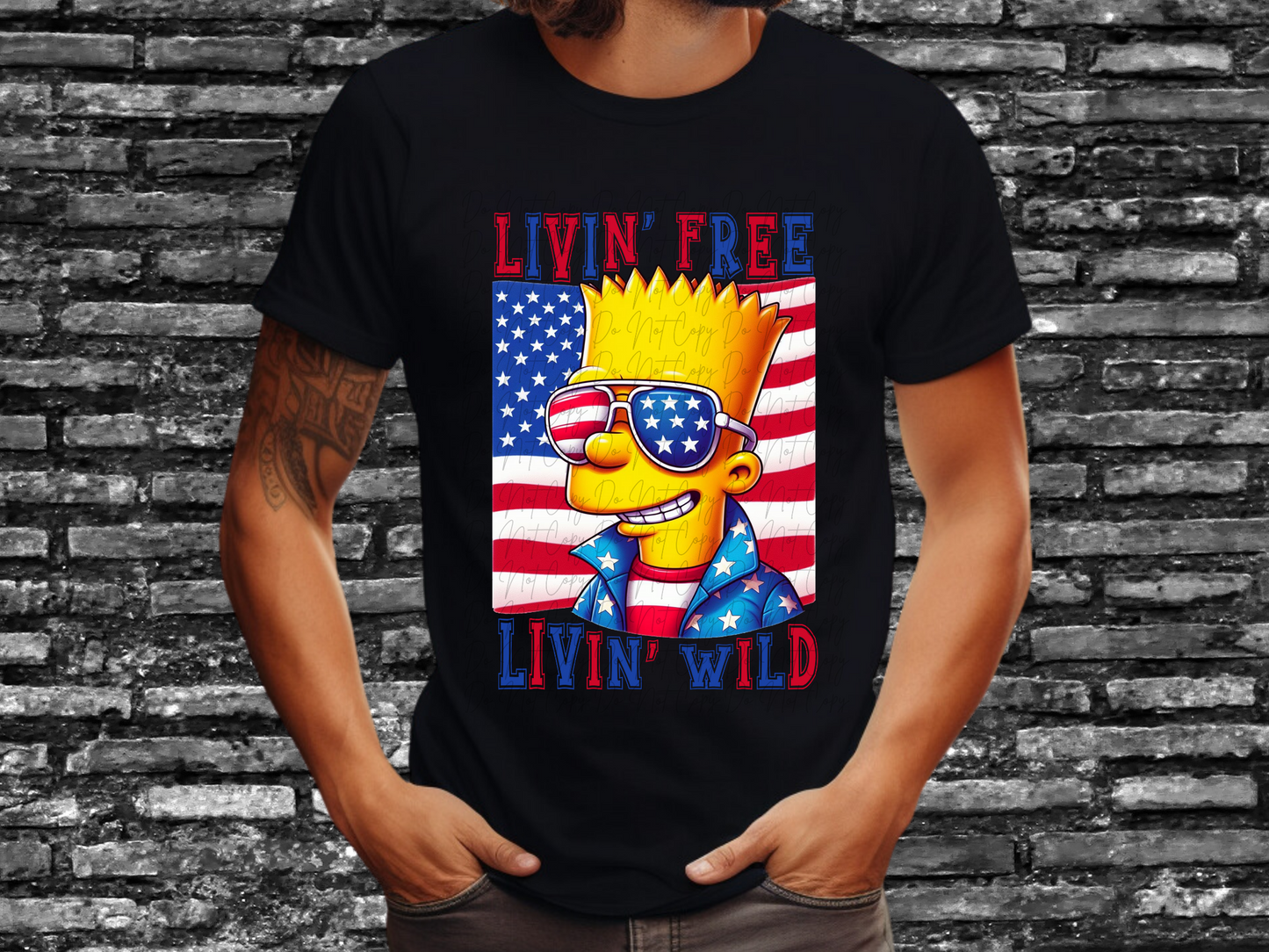 Bart Livin Free Livin Wild America DTF Transfer - KPI1521