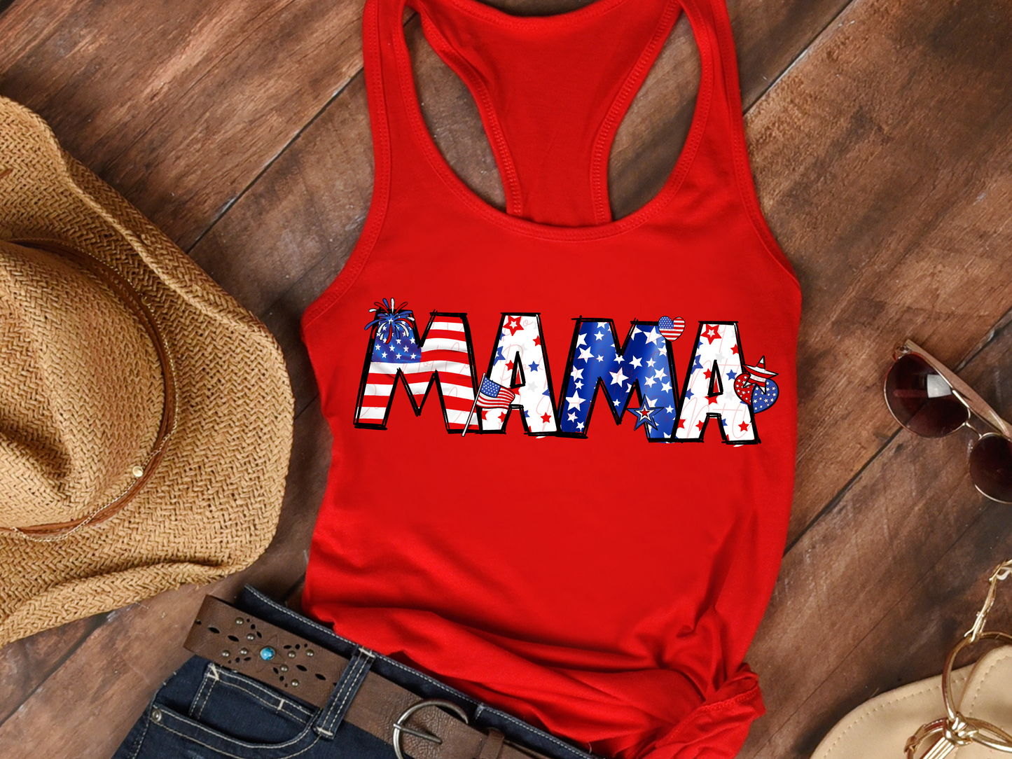 Mama Stars And Stripes America DTF Transfer - KPI1532