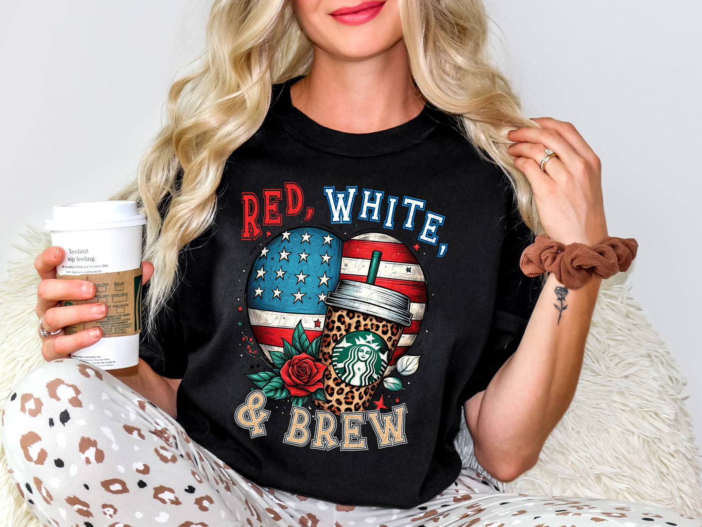 Red White And Brew Coffee America DTF Transfer - KPI1539