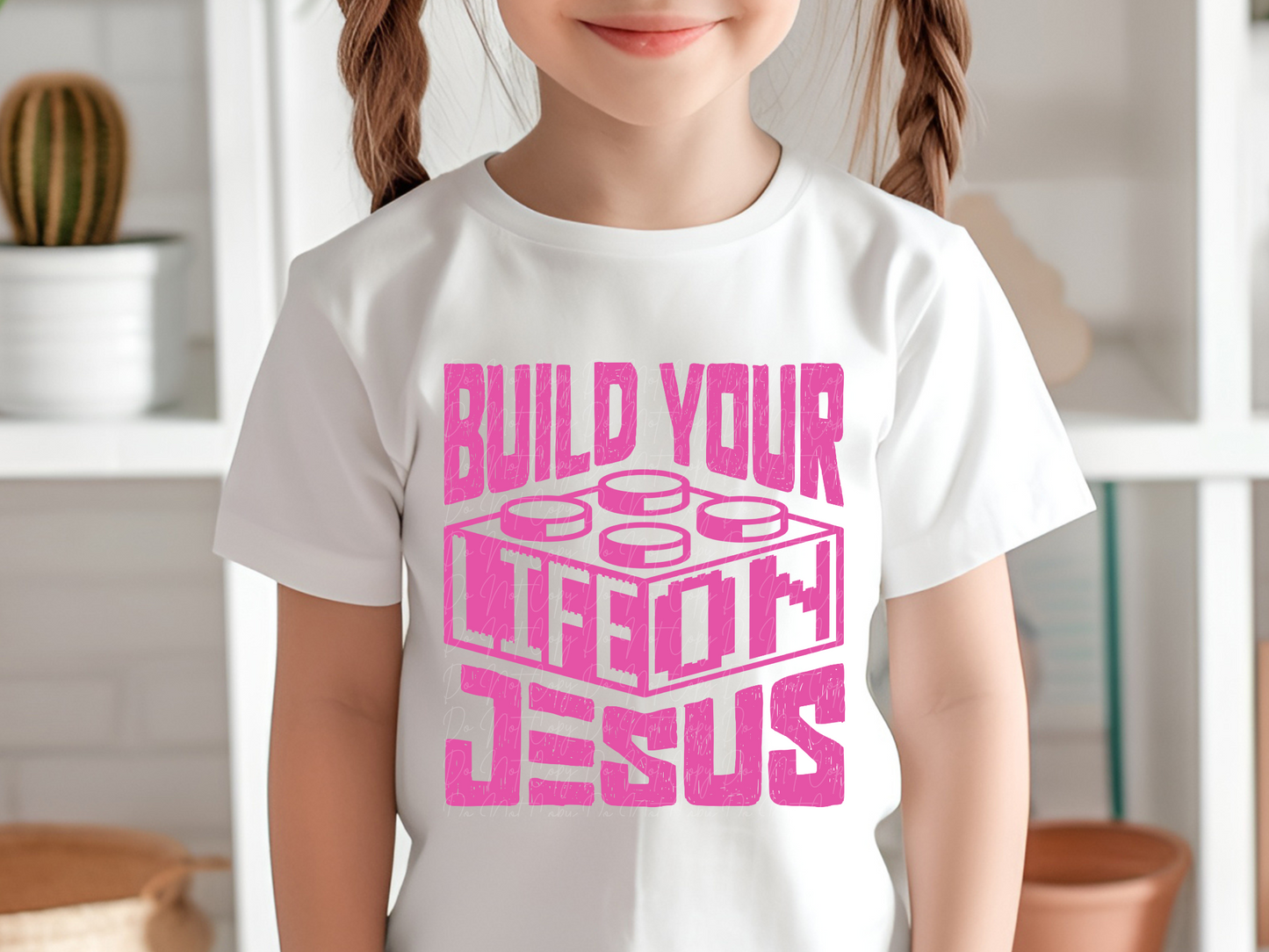 Build Your Life On Jesus Pink Faith DTF Transfer - KPI1609