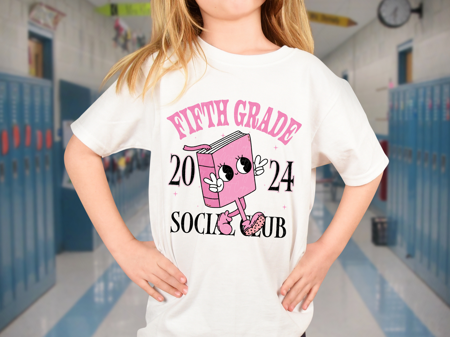 Fifth Grade 2024 Social Club Too Cool Book School DTF Transfer - KPI1610