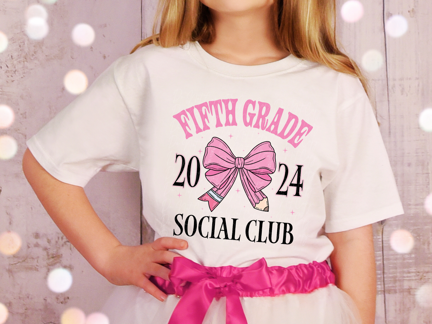 Fifth Grade 2024 Social Club Ribbon Pencil School DTF Transfer - KPI1611