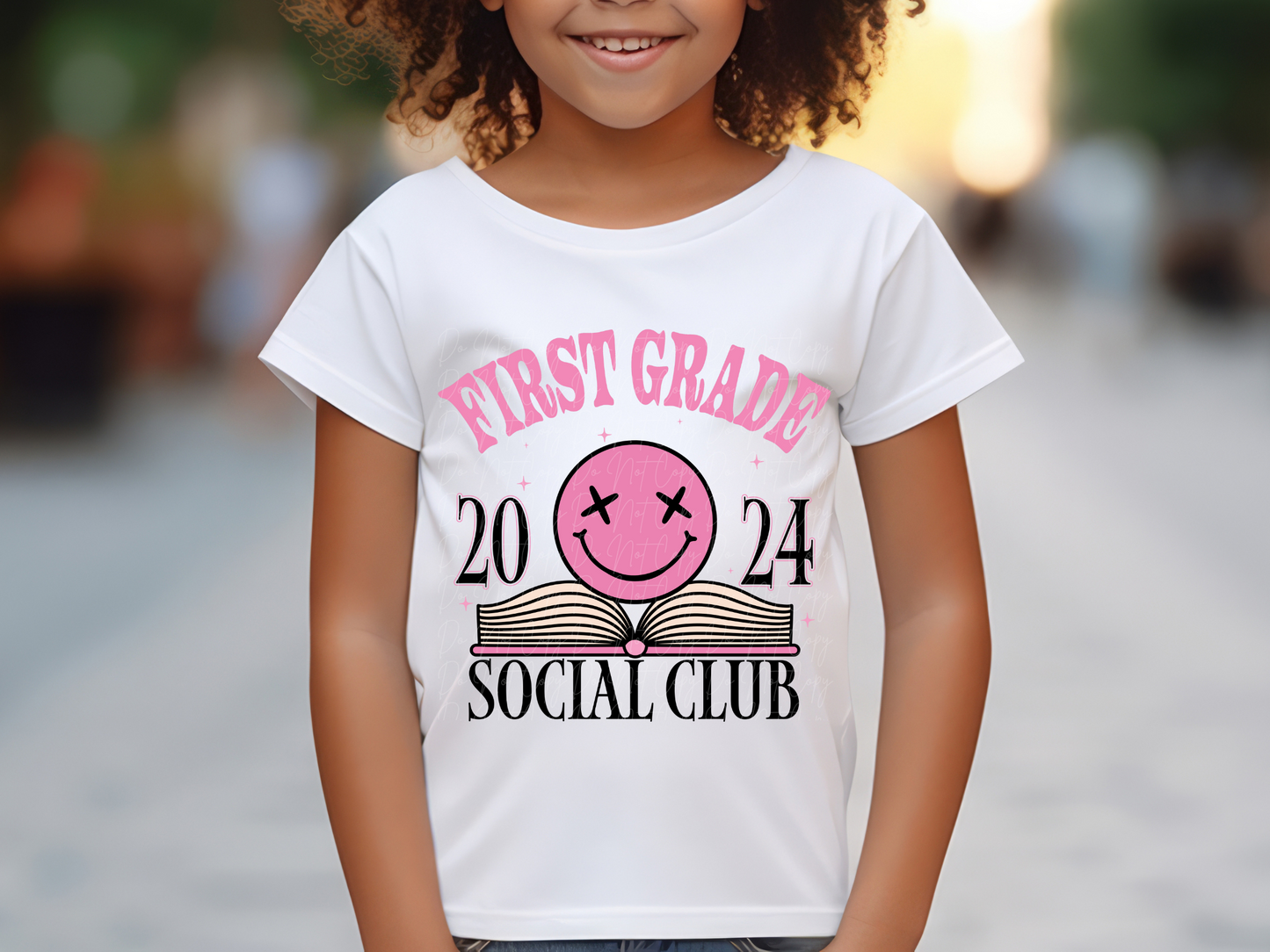 First Grade 2024 Social Club Happy Open Book School DTF Transfer - KPI1614
