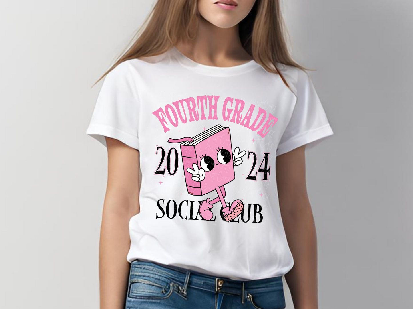 Fourth Grade 2024 Social Club Too Cool Book School DTF Transfer - KPI1621