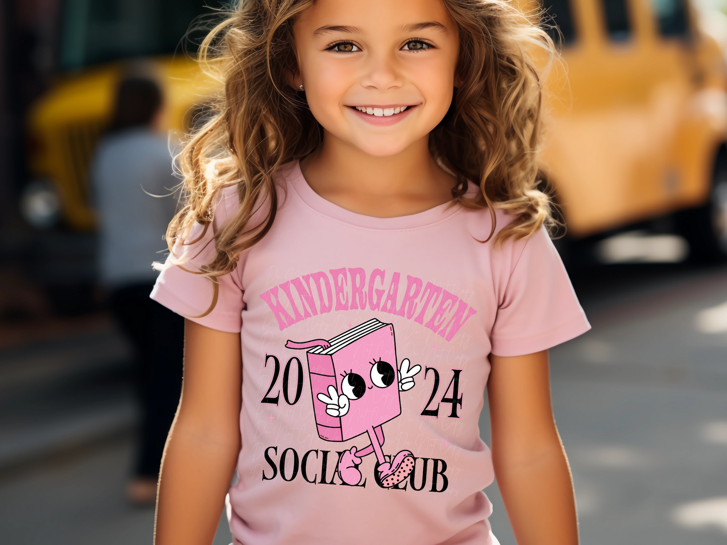 Kindergarten Grade 2024 Social Club Too Cool Book School DTF Transfer - KPI1630