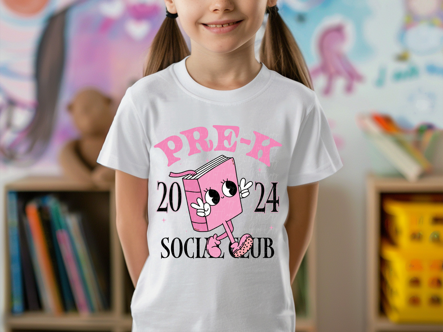 Pre-K Grade 2024 Social Club Too Cool Book School DTF Transfer - KPI1634
