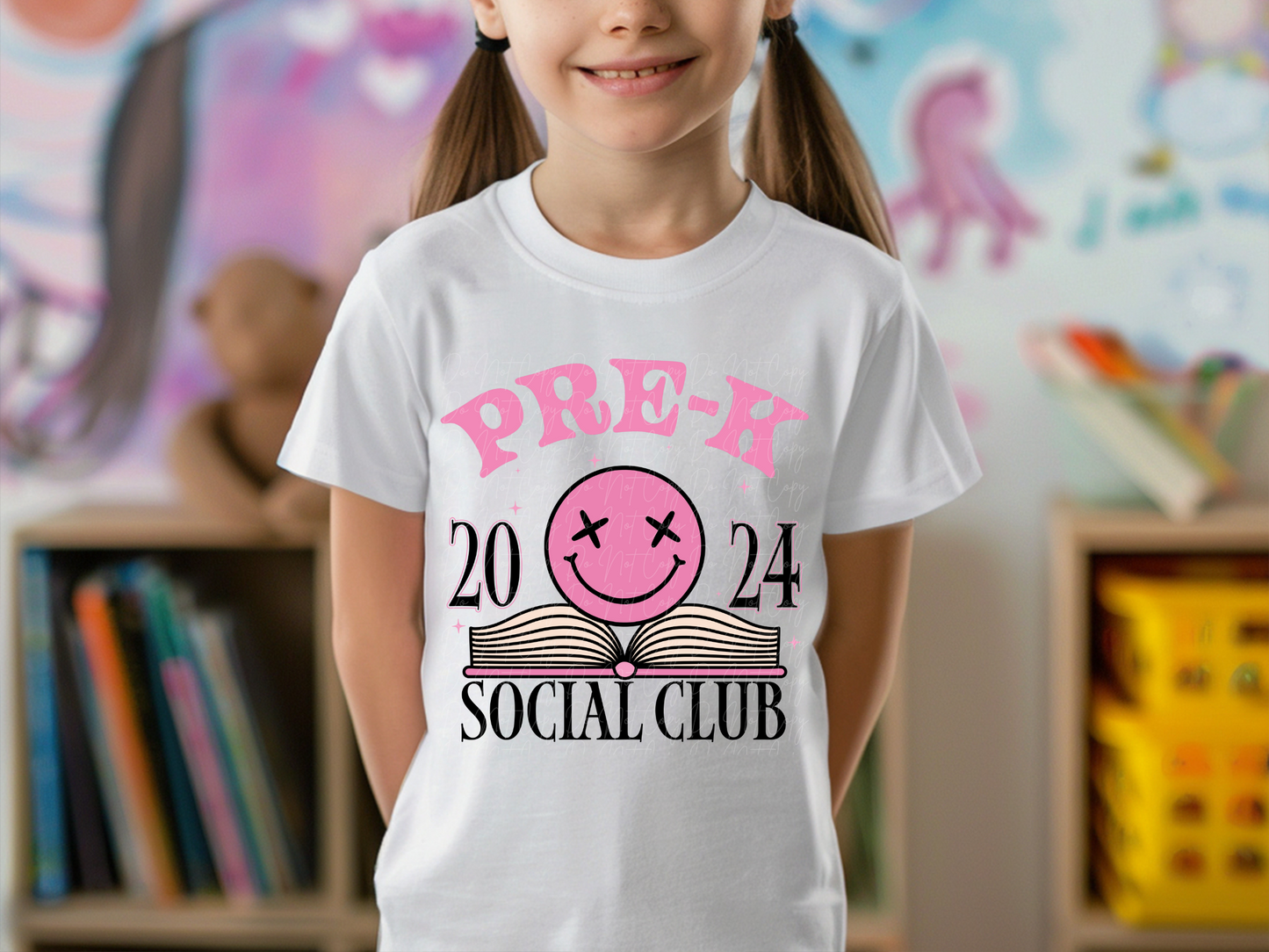 Pre-K Grade 2024 Social Club Happy Open Book School DTF Transfer - KPI1636