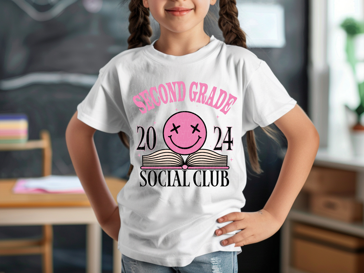Second Grade 2024 Social Club Happy Open Book School DTF Transfer - KPI1639