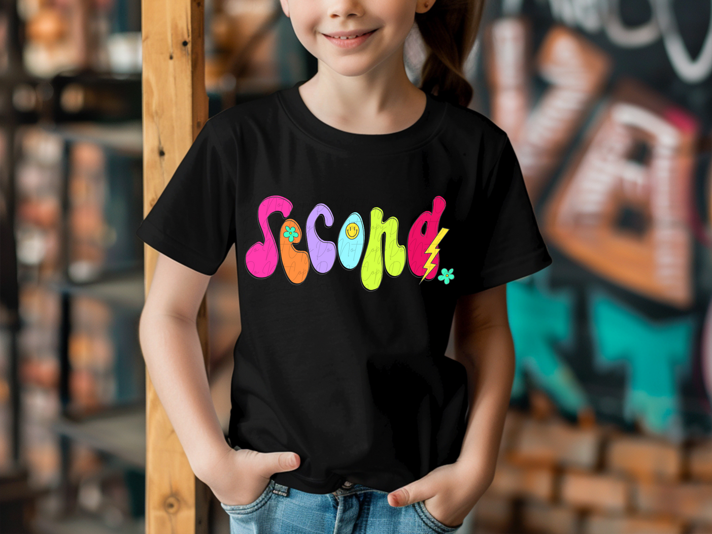 Second 2nd Grade Neon School DTF Transfer - KPI1654