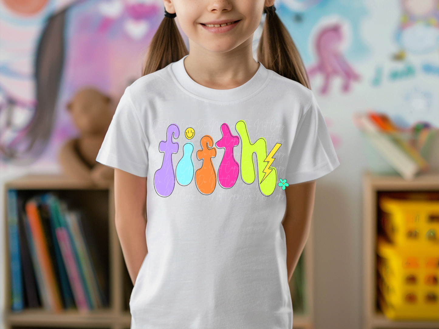 Fifth 5th Grade Neon School DTF Transfer - KPI1657