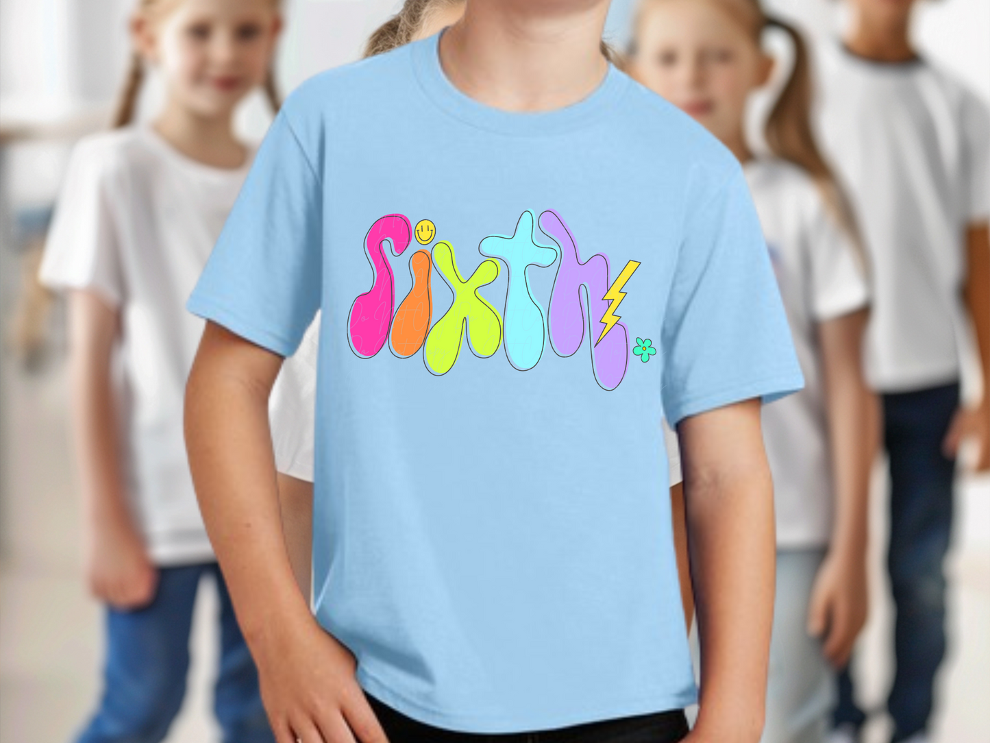 Sixth 6th Grade Neon School DTF Transfer - KPI1658