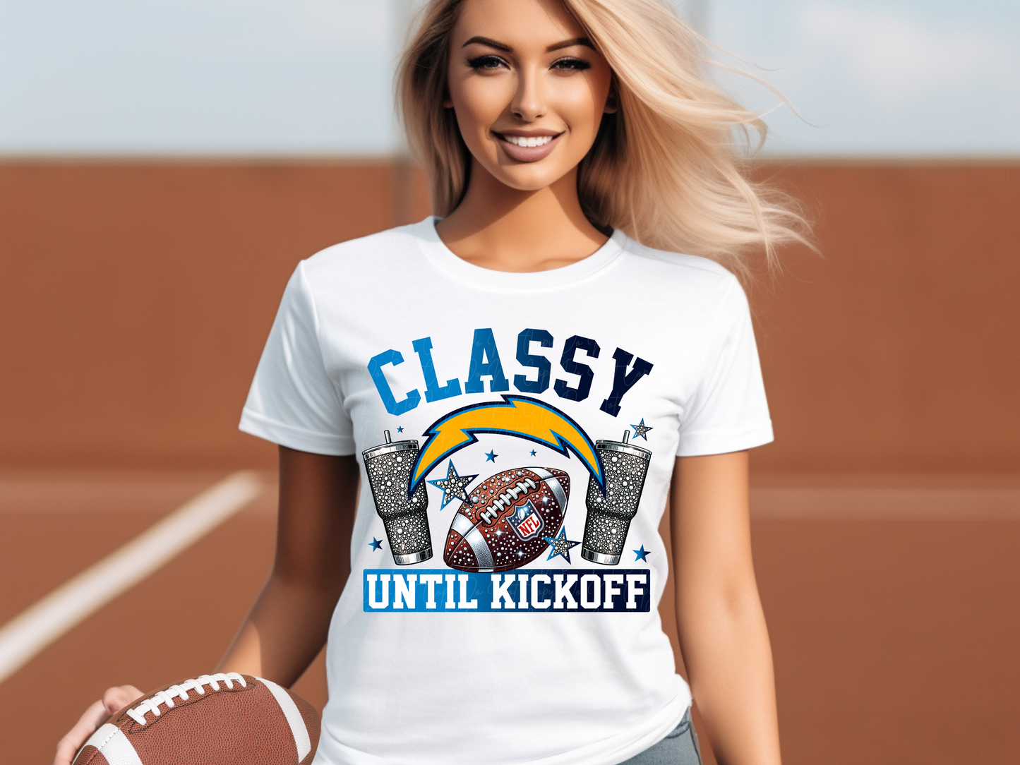 Los Angeles Chargers Classy Until Kickoff Football DTF Transfer - KPI1669