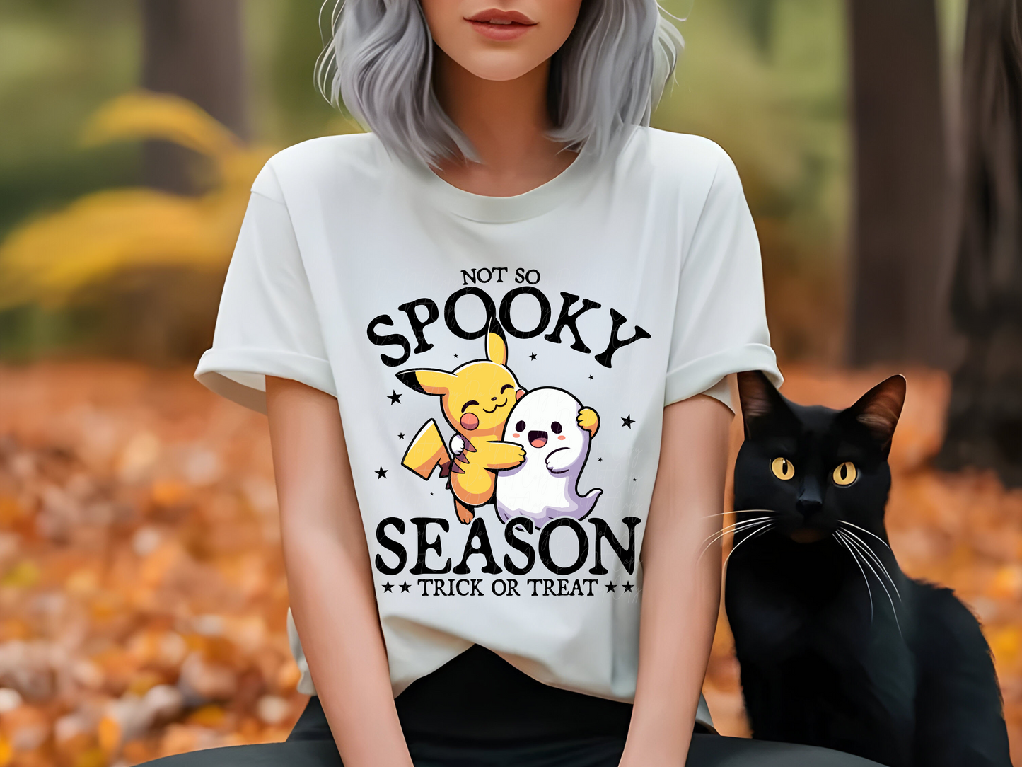 Not So Spooky Season Pika Chu and Cute Ghost Halloween DTF Transfers - KPI1975