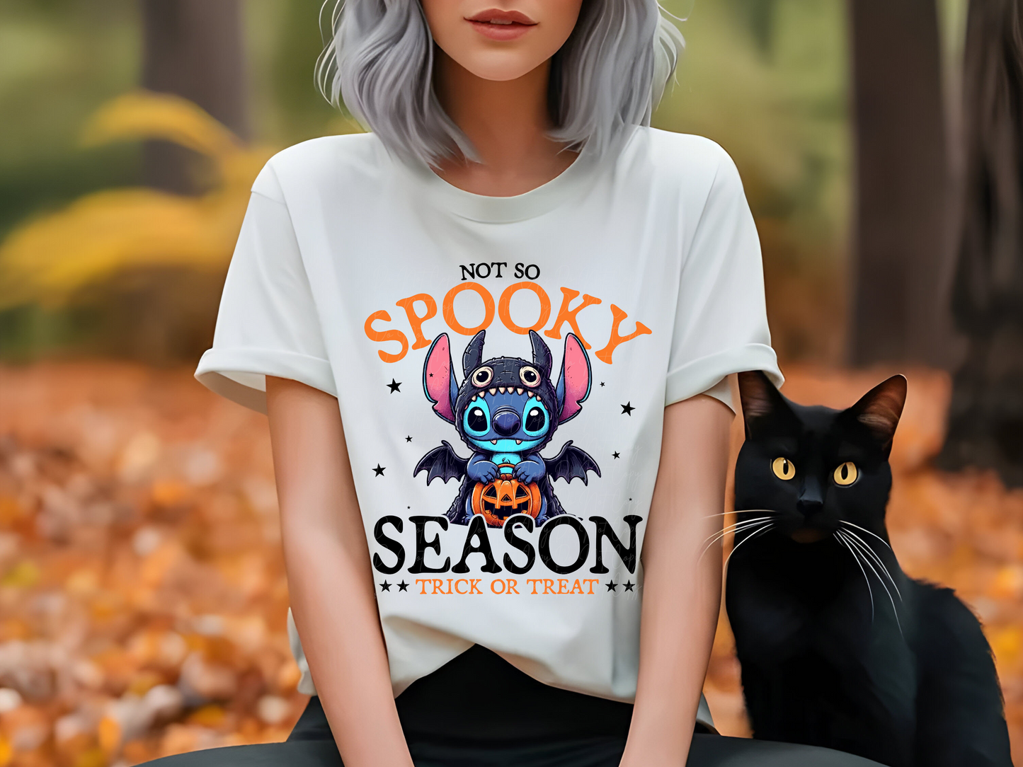 Not So Spooky Season Stitch Bat Halloween DTF Transfers - KPI1980