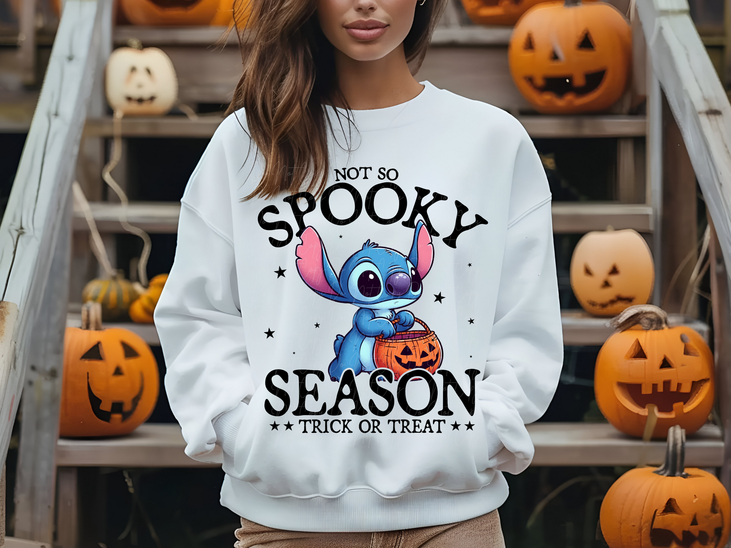 Not So Spooky Season Stitch Pumpkin Halloween DTF Transfers - KPI1982