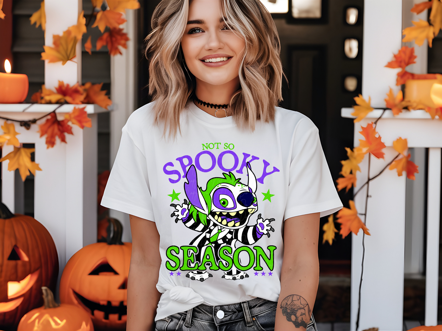 Not So Spooky Season Stitch Beetle Juice Halloween DTF Transfers - KPI1984