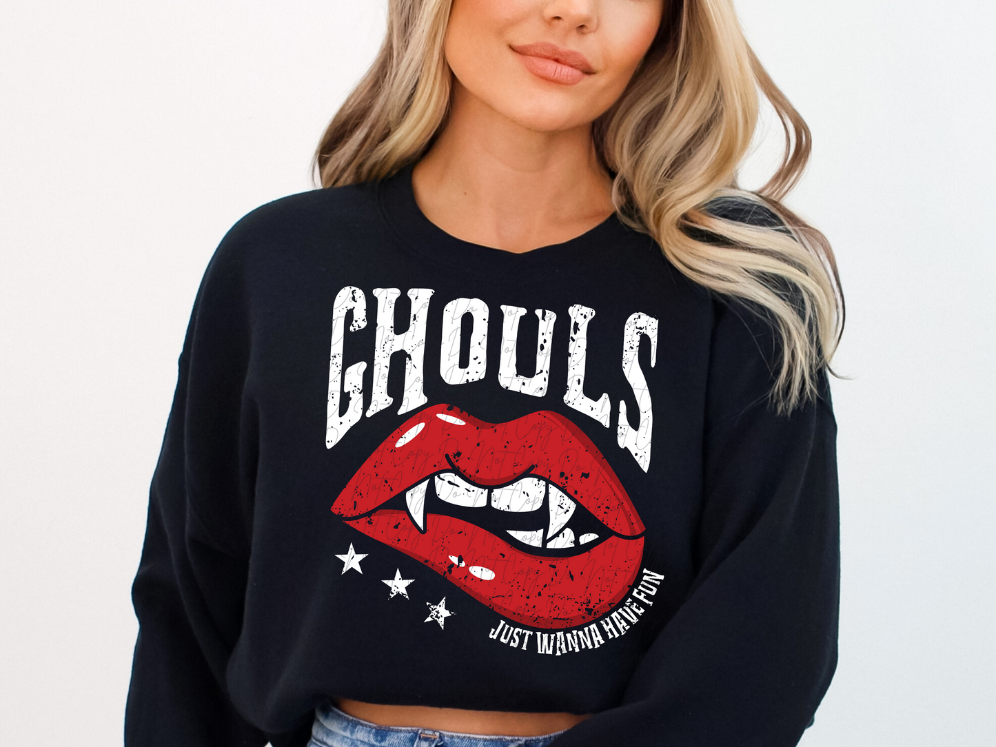 Ghouls Just Wanna Have Fun in White Text Halloween DTF Transfer - KPI2283