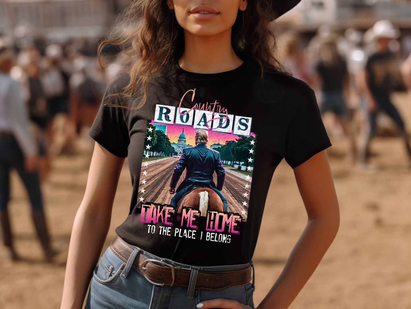 Country Roads Take Me Home To The Place I Belong Trump Political USA DTF Transfer - KPI2370