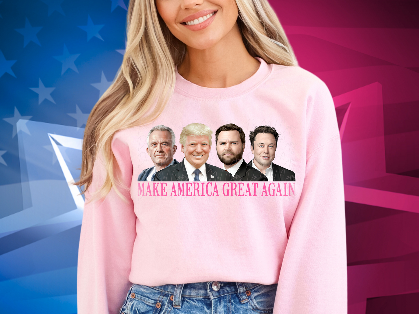 Make America Great Again Donald Trump And Friends Pink Trump Political USA DTF Transfer - KPI2438