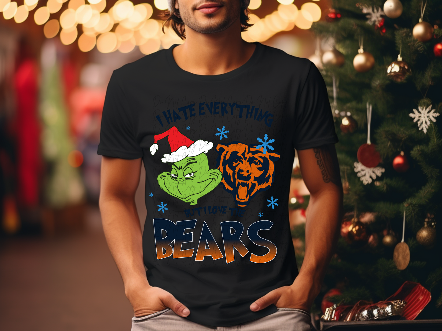 Chicago Bears Mean Green Guy Christmas Football DTF Transfer - KPI2463