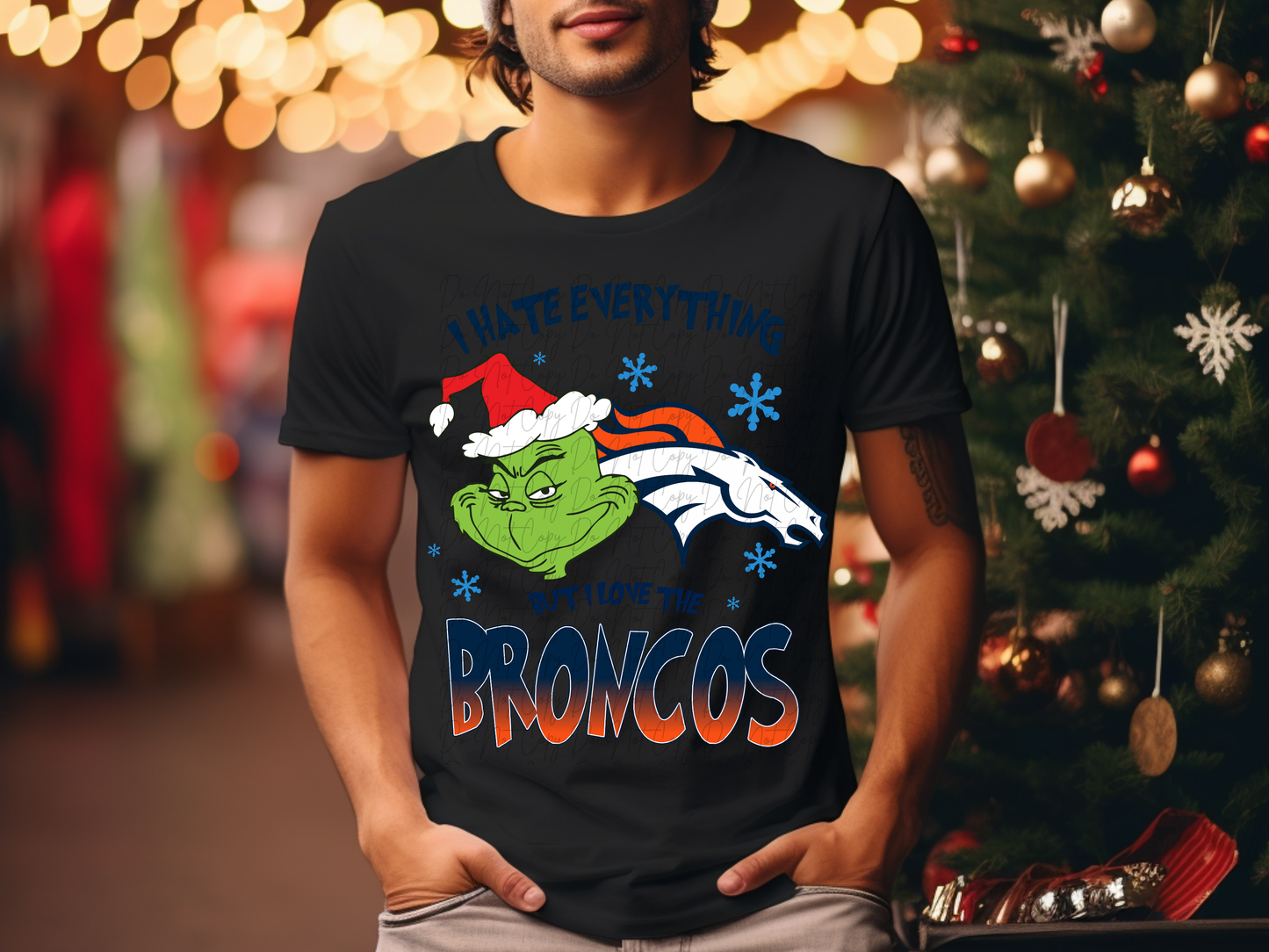 Denver Broncos Mean Green Guy Christmas Football DTF Transfer - KPI2466