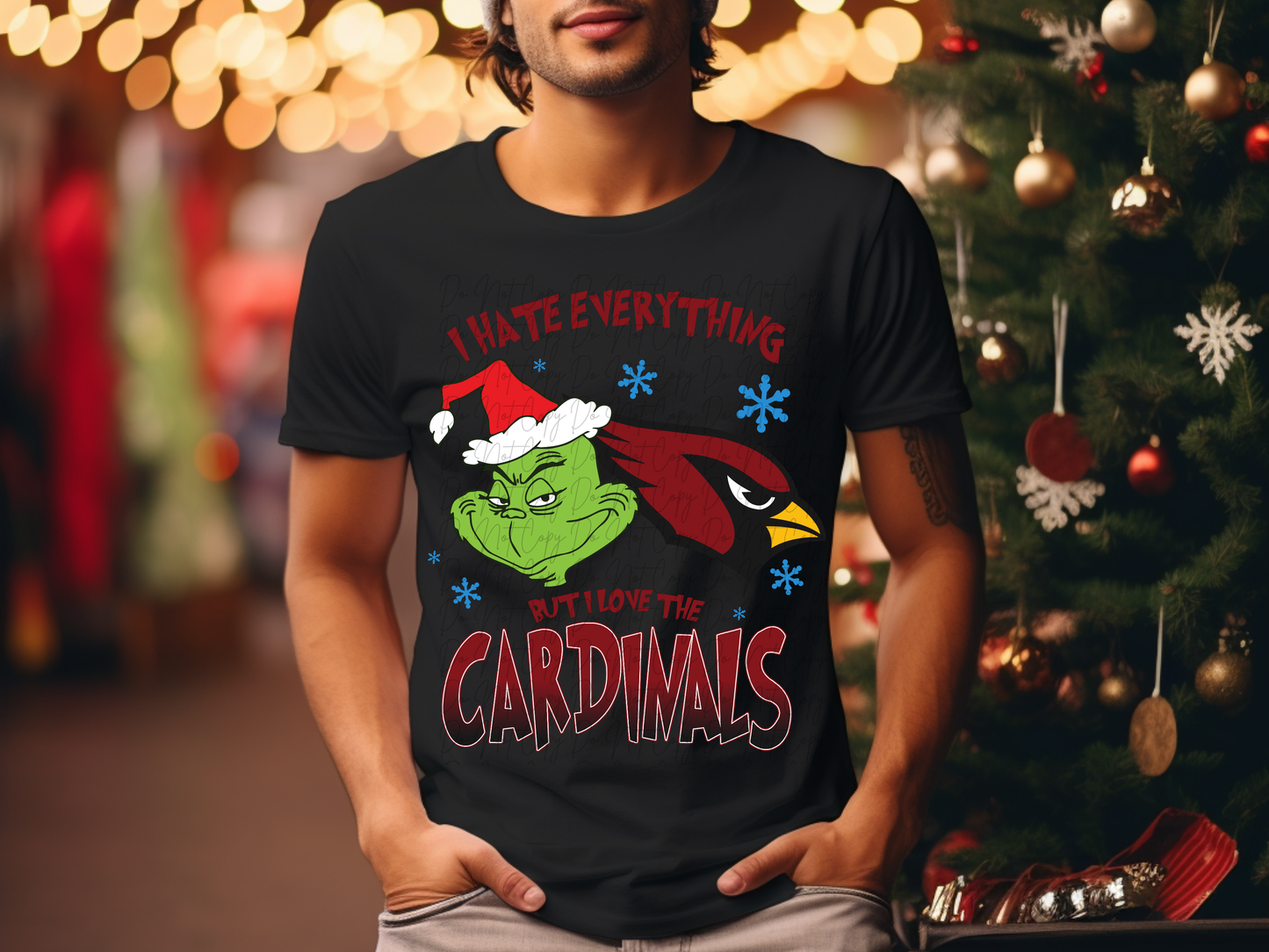 Arizona Cardinals Mean Green Guy Christmas Football DTF Transfer - KPI2469