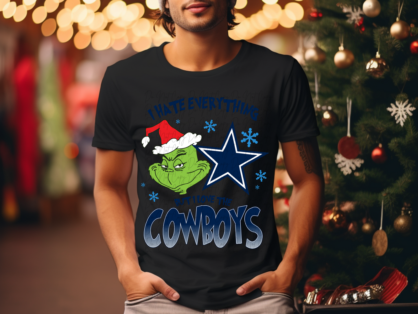 Dallas Cowboys Mean Green Guy Christmas Football DTF Transfer - KPI2474