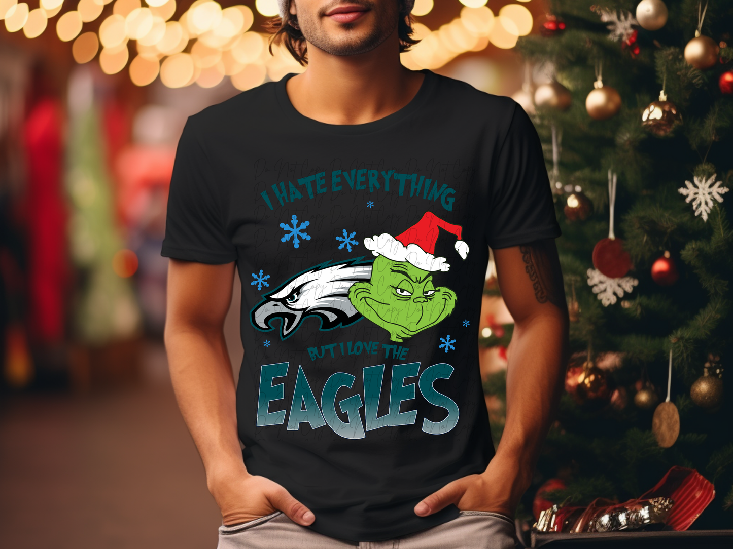 Philadelphia Eagles Mean Green Guy Christmas Football DTF Transfer - KPI2476