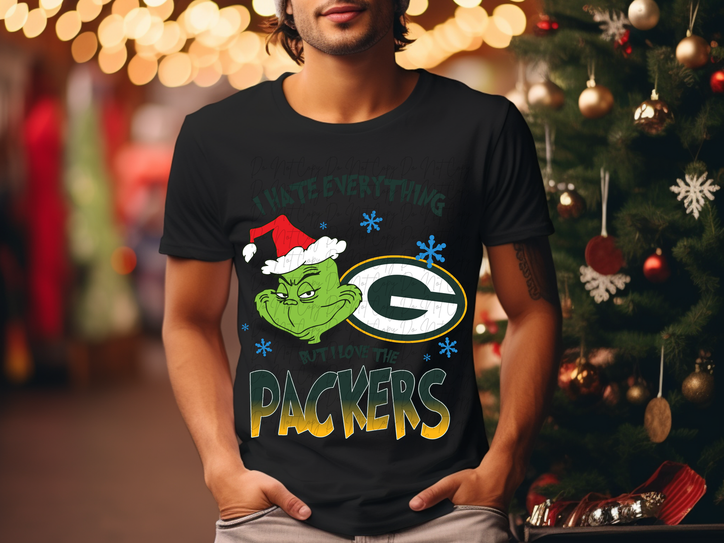 Green Bay Packers Mean Green Guy Christmas Football DTF Transfer - KPI2482