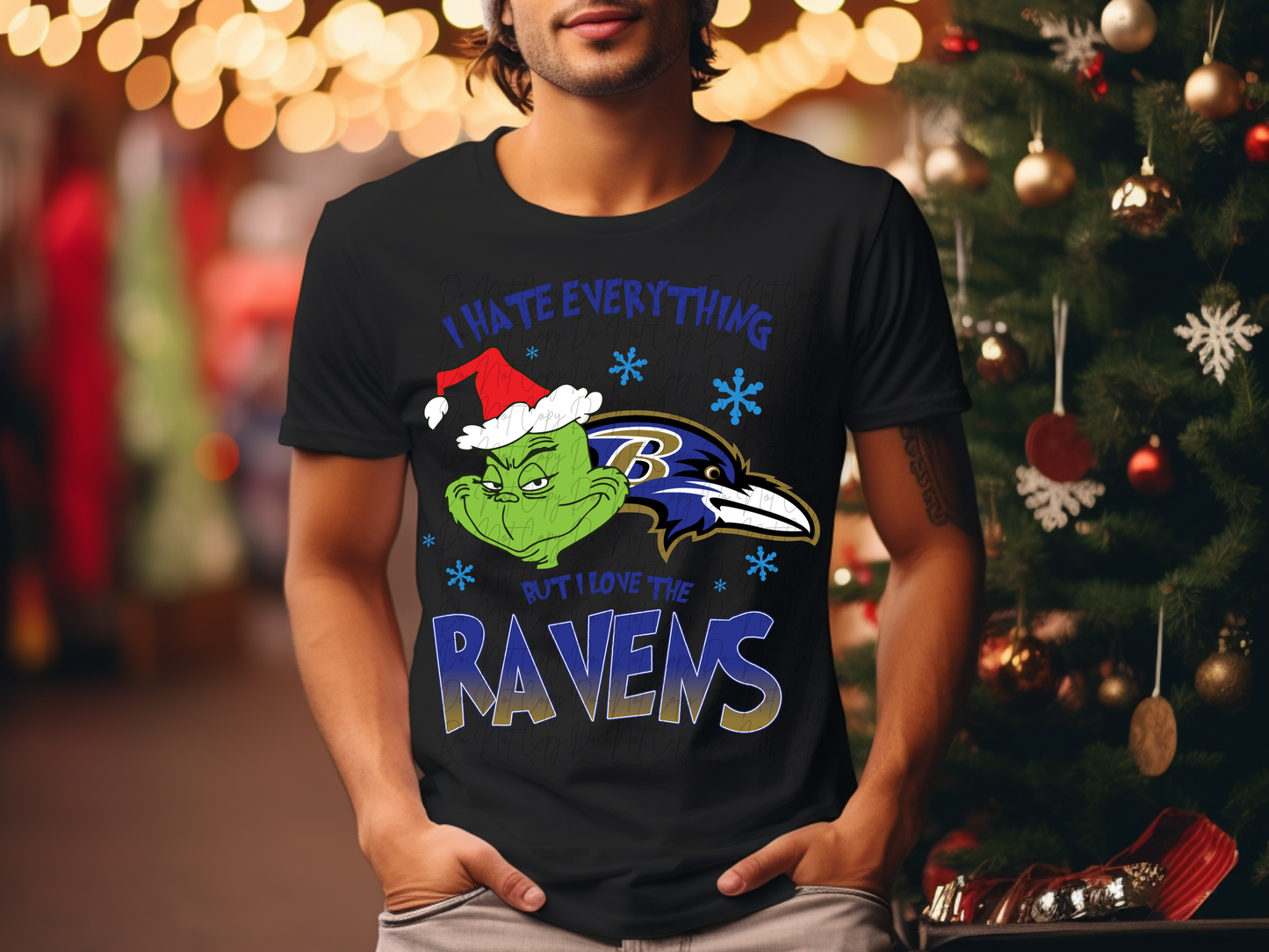 Baltimore Ravens Mean Green Guy Christmas Football DTF Transfer - KPI2487