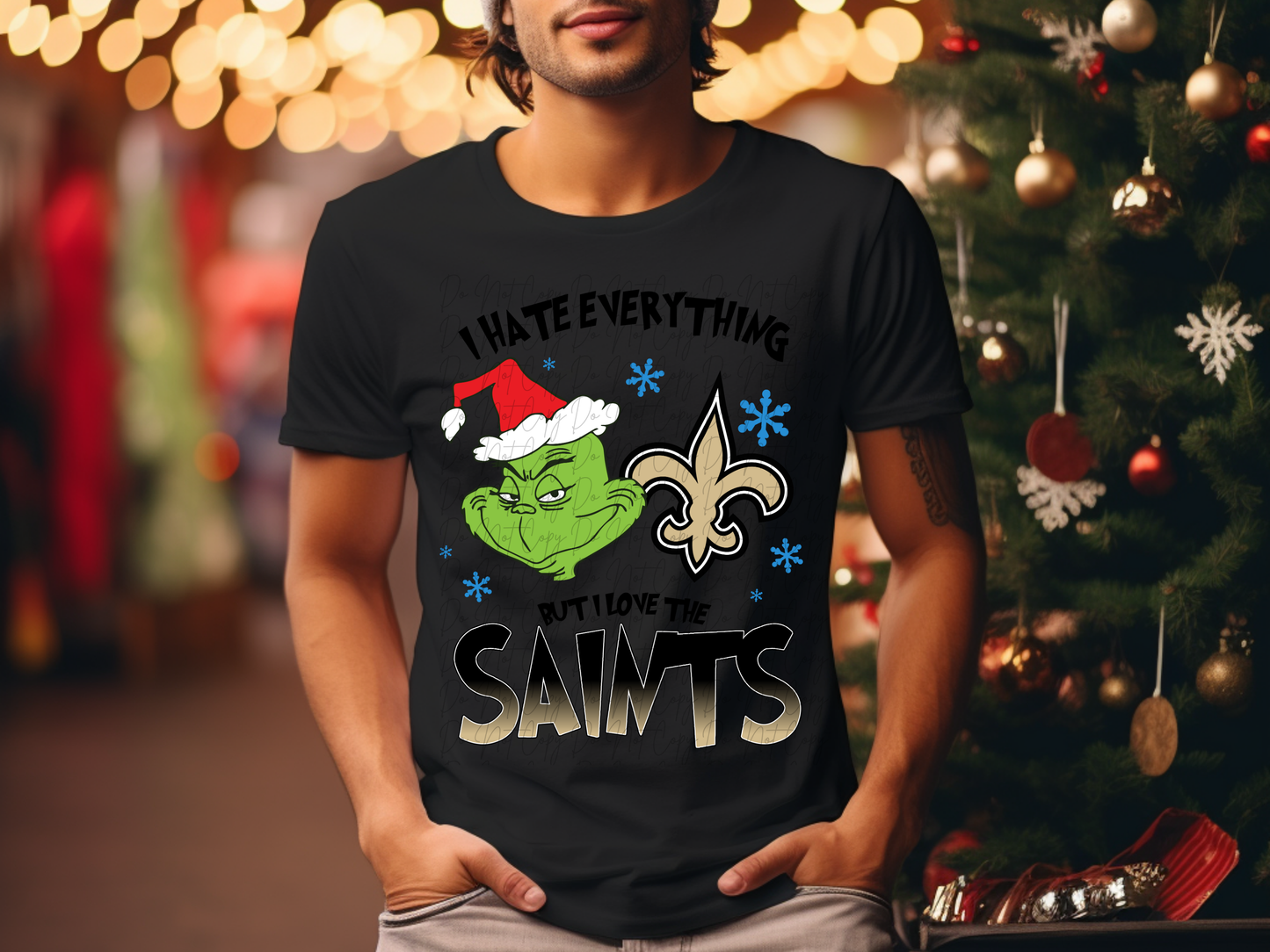 New Orleans Saints Mean Green Guy Christmas Football DTF Transfer - KPI2488