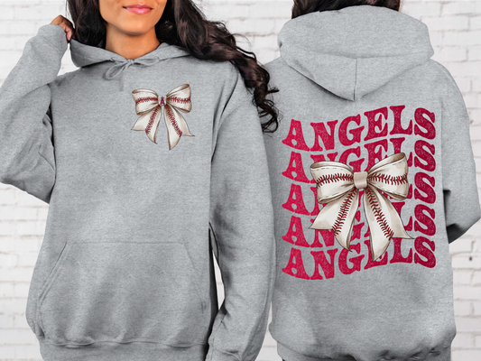 Los Angeles Angels Baseball Coquette Bow DTF Transfer - KPI2542
