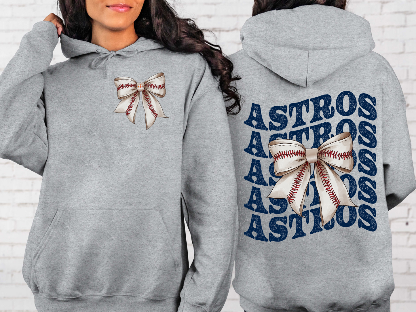 Houston Astros Baseball Coquette Bow DTF Transfer - KPI2545