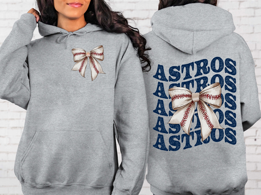 Houston Astros Baseball Coquette Bow DTF Transfer - KPI2545