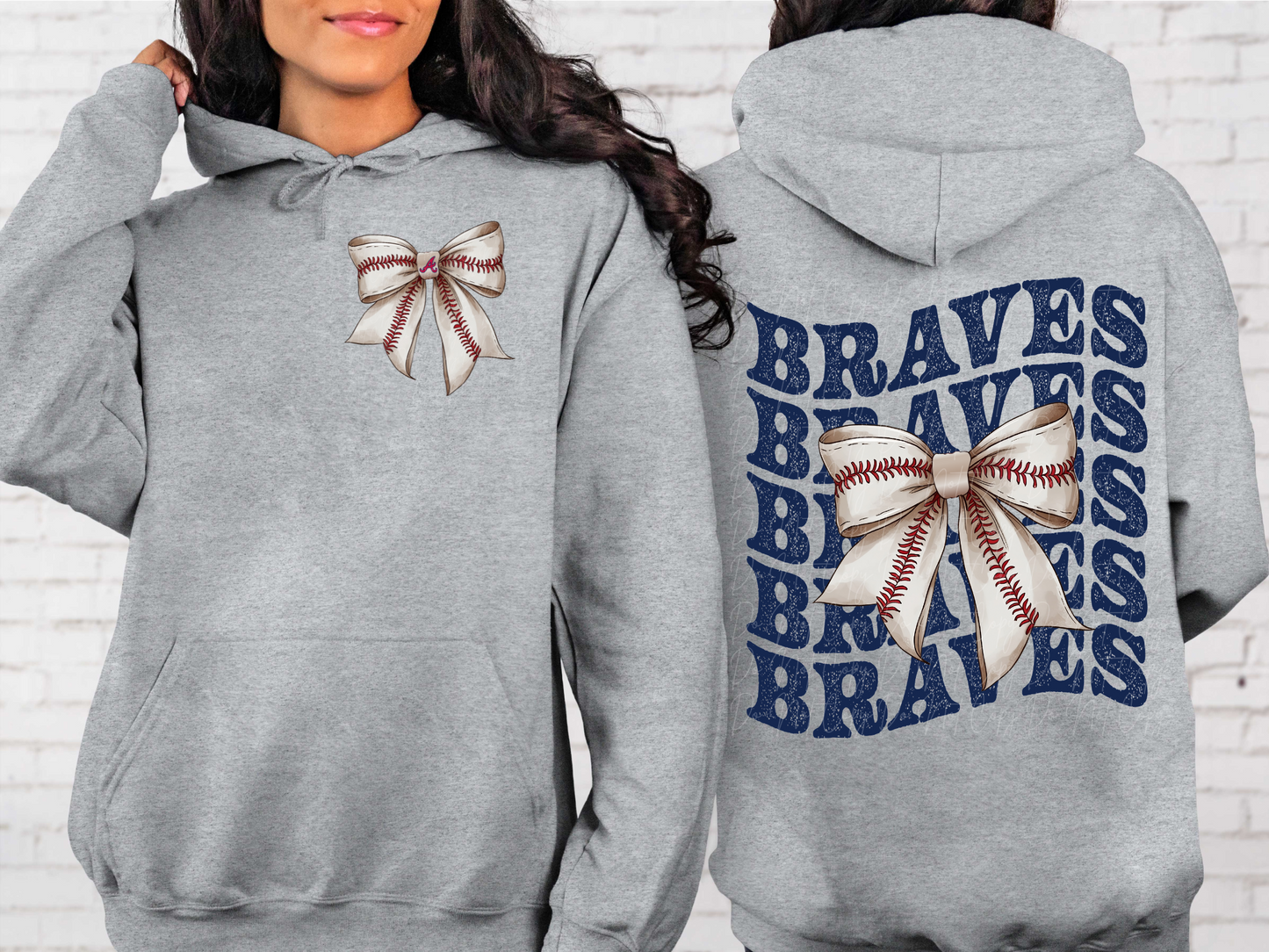 Atlanta Braves Baseball Coquette Bow DTF Transfer - KPI2554