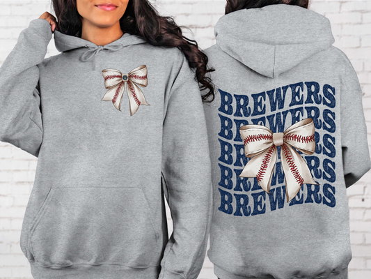 Milwaukee Brewers Baseball Coquette Bow DTF Transfer - KPI2556