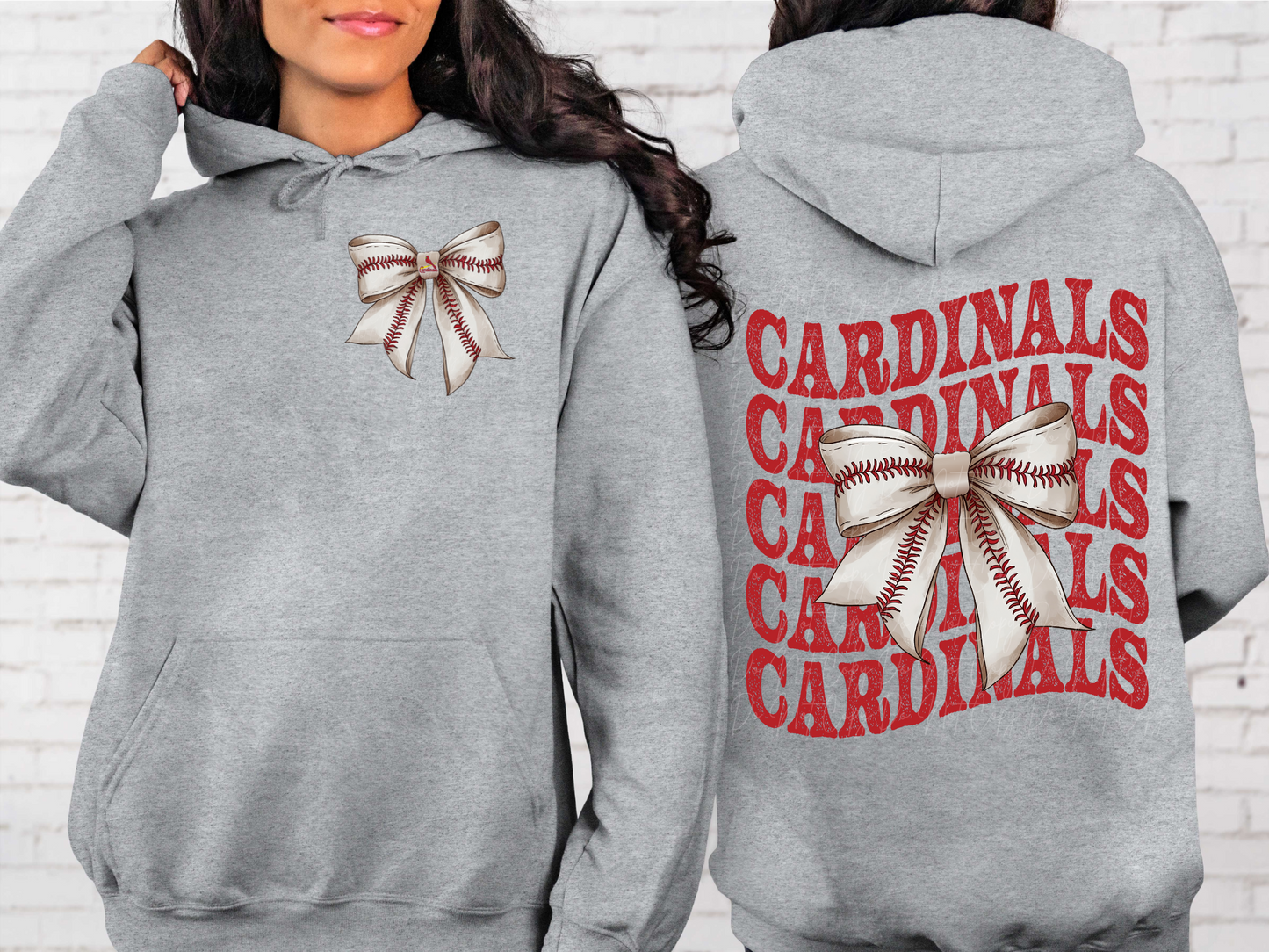 St. Louis Cardinals Baseball Coquette Bow DTF Transfer - KPI2559