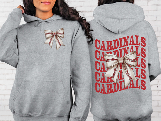 St. Louis Cardinals Baseball Coquette Bow DTF Transfer - KPI2559
