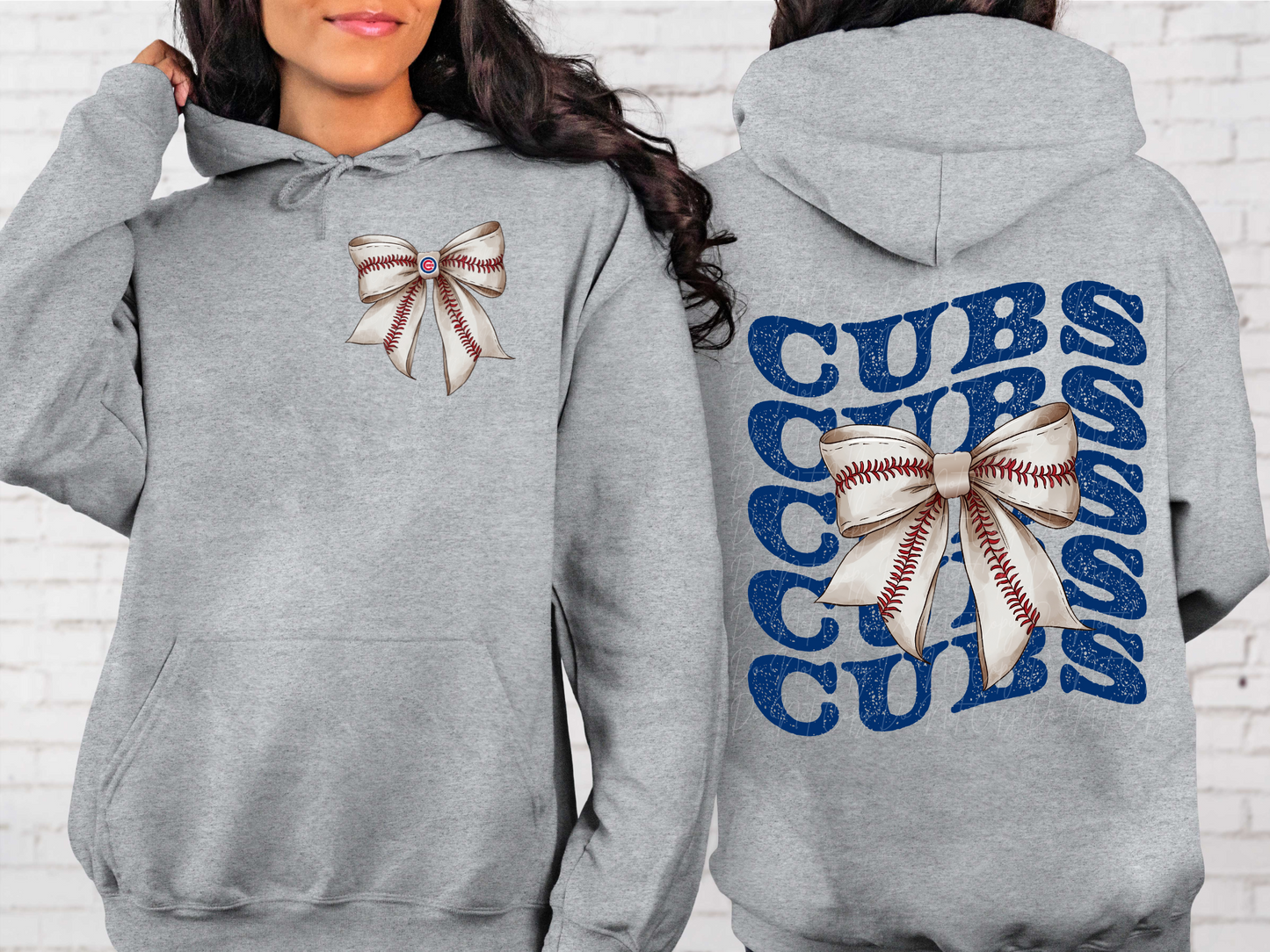 Chicago Cubs Baseball Coquette Bow DTF Transfer - KPI2562