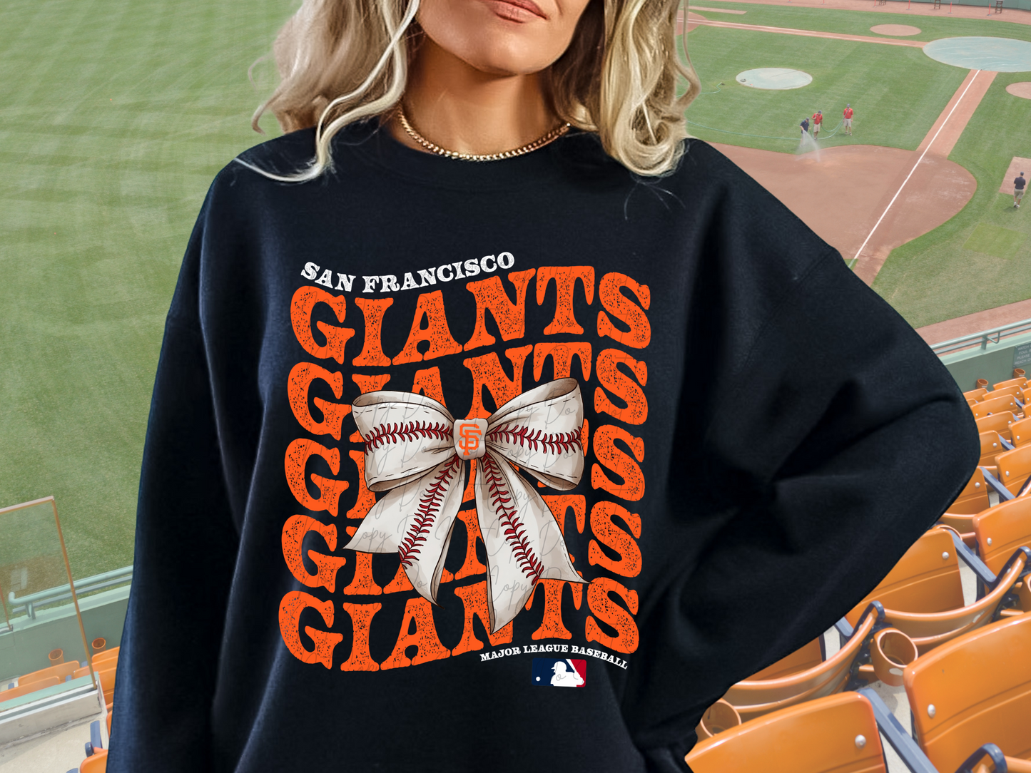 San Francisco Giants Baseball Coquette Bow DTF Transfer - KPI2571