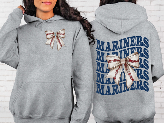 Seattle Mariners Baseball Coquette Bow DTF Transfer - KPI2578