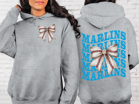 Miami Marlins Baseball Coquette Bow DTF Transfer - KPI2582