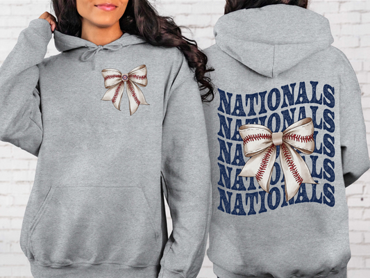 Washington Nationals Baseball Coquette Bow DTF Transfer - KPI2588