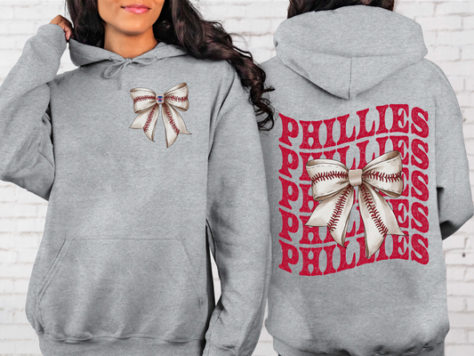 Philadelphia Phillies Baseball Coquette Bow DTF Transfer - KPI2597
